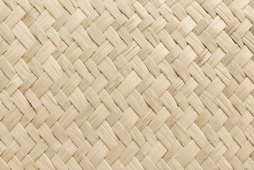 Reed weaving mat texture background with vintage style.