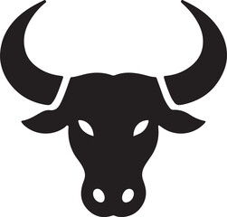 High-quality bull head silhouette vector art for creative projects and branding.