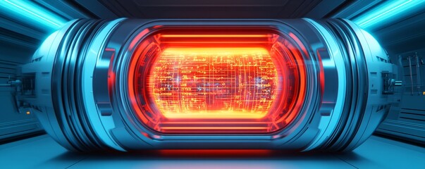 Futuristic Technology Illuminated Core Reactor Energy System