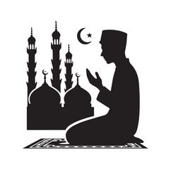Muslim Praying Vector silhouette vector illustration