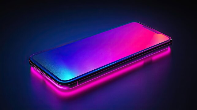 Modern Smartphone Displaying Vibrant Gradient Colors