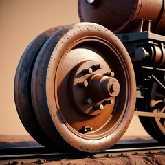 Train wheel design idea, big size steel made wheel, heavy loader design shape.