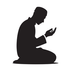 Muslim Praying Vector silhouette vector illustration