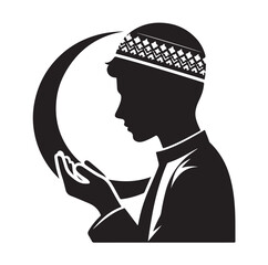 Muslim Praying Vector silhouette vector illustration