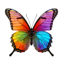 Fototapeta premium beautiful rainbow colored butterfly isolated on transparent background