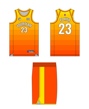 Basketball jersey mockup. Basketball jersey design. Basketball team uniform.