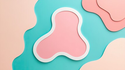 Abstract Pastel Shapes Design With White Frame