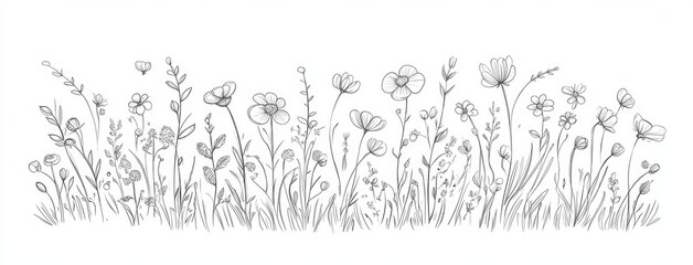 FloralArt, WildflowerDrawing, BotanicalIllustration, LineArt, MinimalistArt, FloralSketch, HandDrawnFlowers, ElegantArt, BotanicalLineArt, BlackAndWhiteArt, NatureIllustration, ArtPrints, FloralDecor,