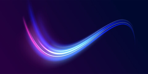 Iight background, speed, wavy, swirl,curve,speedy,vector. Abstract background rotational border lines. Neon stripes in the form of drill, turns and swirl.