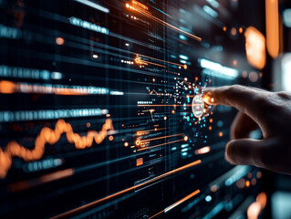 Ai-generated data interaction virtual environment digital interface technology close-up view future concepts