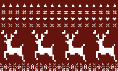 Seamless knitted christmas red and green pattern