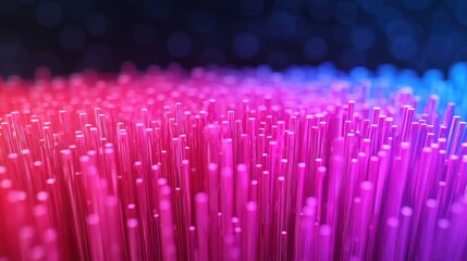 Abstract vibrant digital landscape with colorful glowing fiber structures