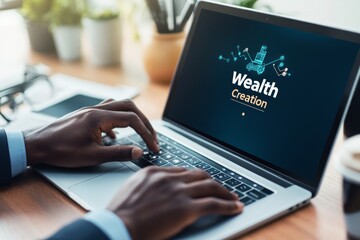 Wealth Creation: Business Success on Laptop