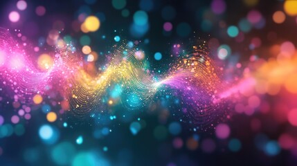 Obraz premium An abstract visualization of sound waves resembling a heartbeat, vibrant colors pulsating outward, capturing the essence of life and rhythm