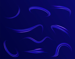 Neon color glowing lines background, Glowing wave swirl, impulse cable lines. High-speed light trails effect. Futuristic dynamic motion technology. Png, neon, line, blur, beam, ray, abstract, energy, 