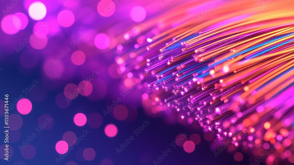 Aufkleber colorful abstract light patterns with bokeh effect and fiber optics