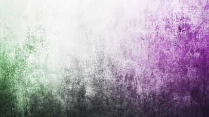 Fototapeta premium Grainy gradient background blending soft white, purple, green, and black hues, perfect for posters, banners, and webpage headers.