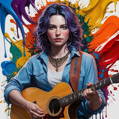 Obraz premium person with guitar