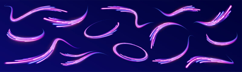 Neon stripes in the form of drill, turns and swirl. Iight background, speed, wavy, swirl,curve,speedy,vector. Abstract background rotational border lines. 