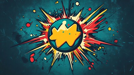 Retro Comic Style Boom logo