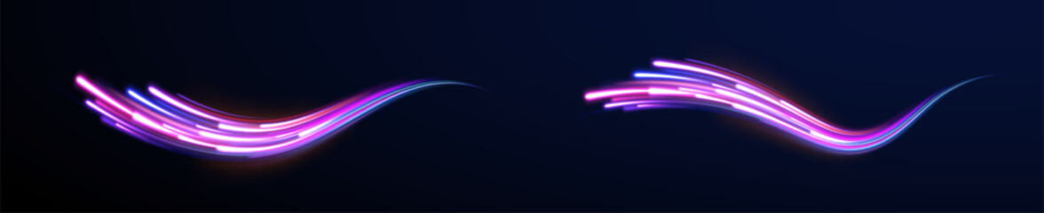 Neon stripes in the form of drill, turns and swirl. Iight background, speed, wavy, swirl,curve,speedy,vector. Abstract background rotational border lines. 