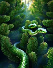 Fototapeta premium green fern in the rain