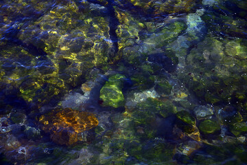 See Shore with colorful Rocks and Water near Cascais, Lisbon Portugal, Europe