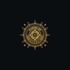 Steampunk badge perfect for logo with simple gear