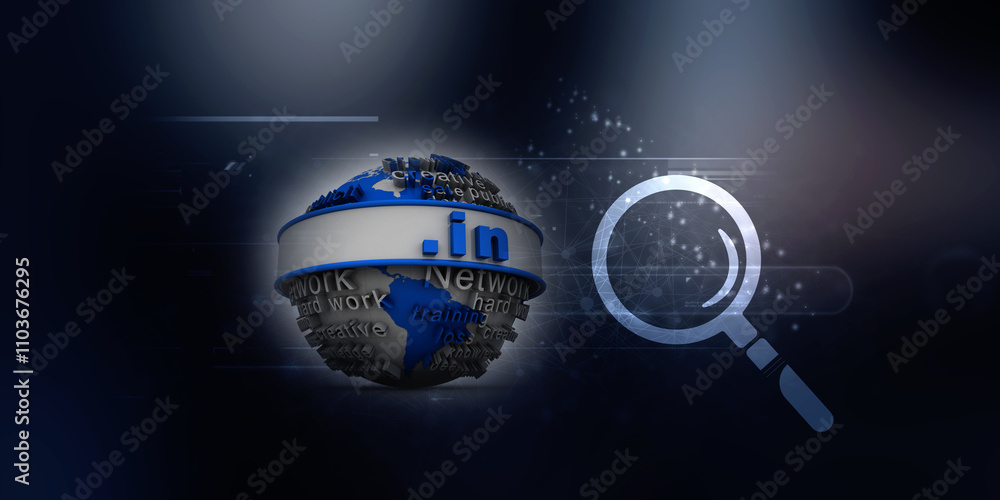 Aufkleber 3d rendering globe with dot in