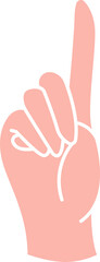 Number One Hand Gesture Illustration
