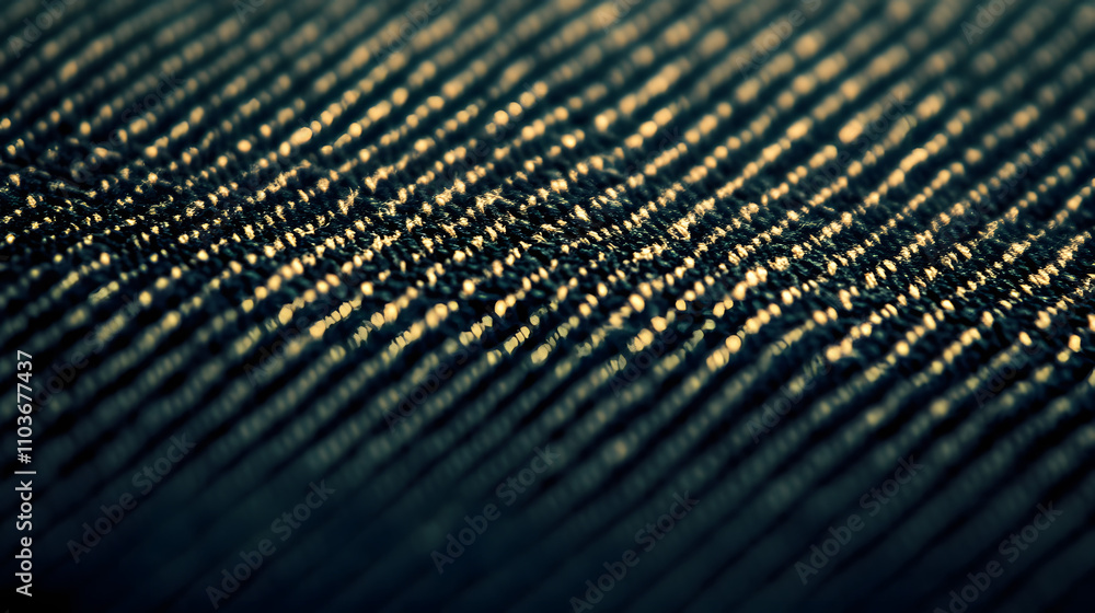 Poster close-up macro shot of textured fabric with diagonal lines, showing intricate details and subtle hig