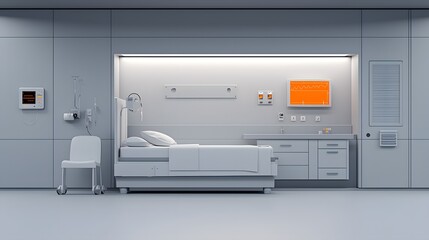 Advanced Simulation Room with Vital Signs Monitors Enhancing Patient Care and Monitoring Efficiency. Medical Simulation Concept