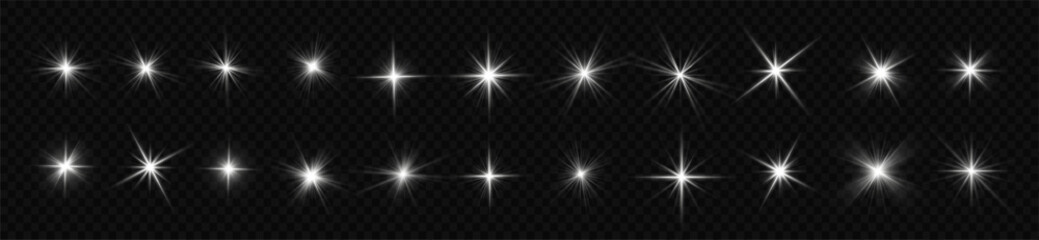 Lights flare, star flash light, white sun rays, png. Realistic sun rays. Sun ray glow abstract shine light effect starburst beam sunshine glowing isolated image. 