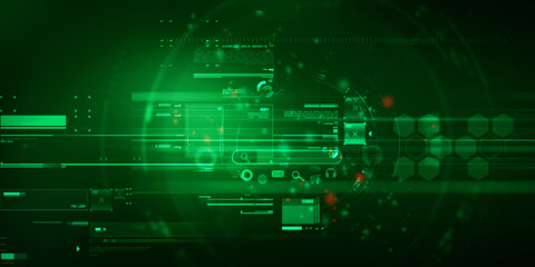 2d illustration Abstract futuristic electronic circuit technology background