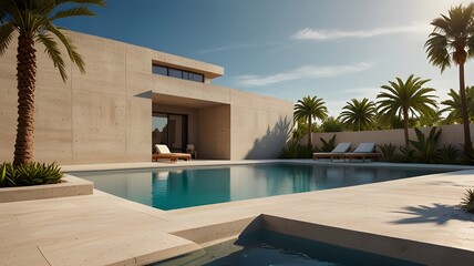 A luxury 5 star hotel facility, an outdoor private patio with Como lake view. An empty villa's terrace with sunbathing bed.