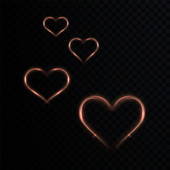 Neon Heart with Shining Sparkles: Glowing Effect for Dark Backgrounds and Celebrations
