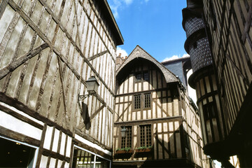 Troyes, France: typical half-timbered houses