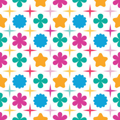 Geometric and abstract element with different shape seamless pattern background for illustration, label and advertising