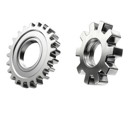 Metal gears with shiny finish, showcasing intricate design and detail