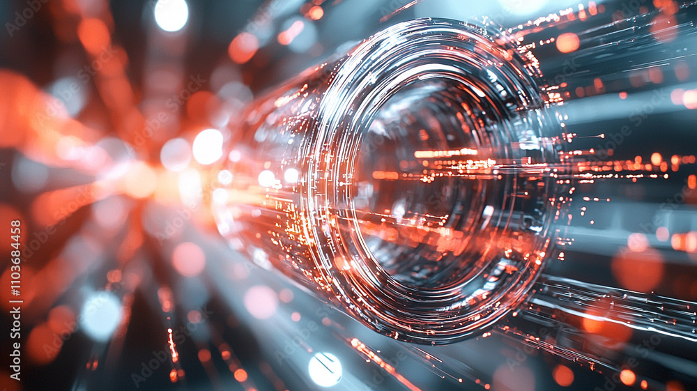 Poster ai generated visuals of light speed dynamics abstract environment digital art futuristic viewpoint t