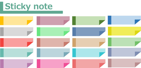 ポストイットの素材イラストセット