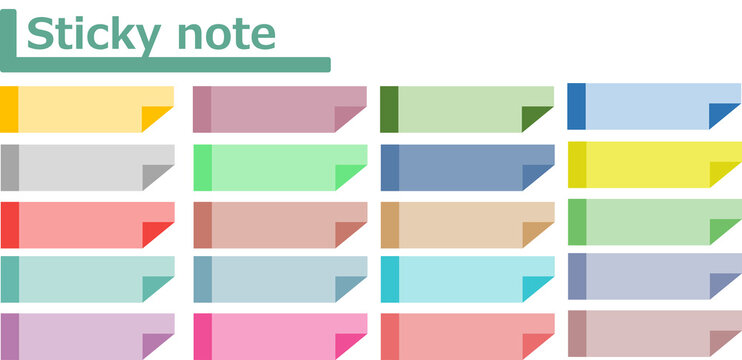 ポストイットの素材イラストセット