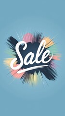 Obraz premium Big sale sign with colorful paint splashing on light blue background