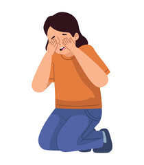 frustrated girl with depression