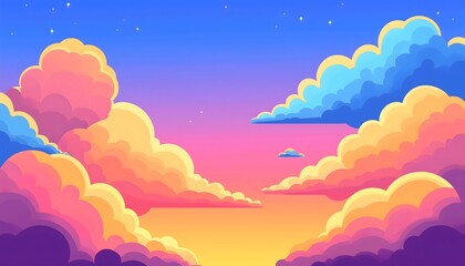 Fototapeta premium A sky with clouds in various pastel colors
