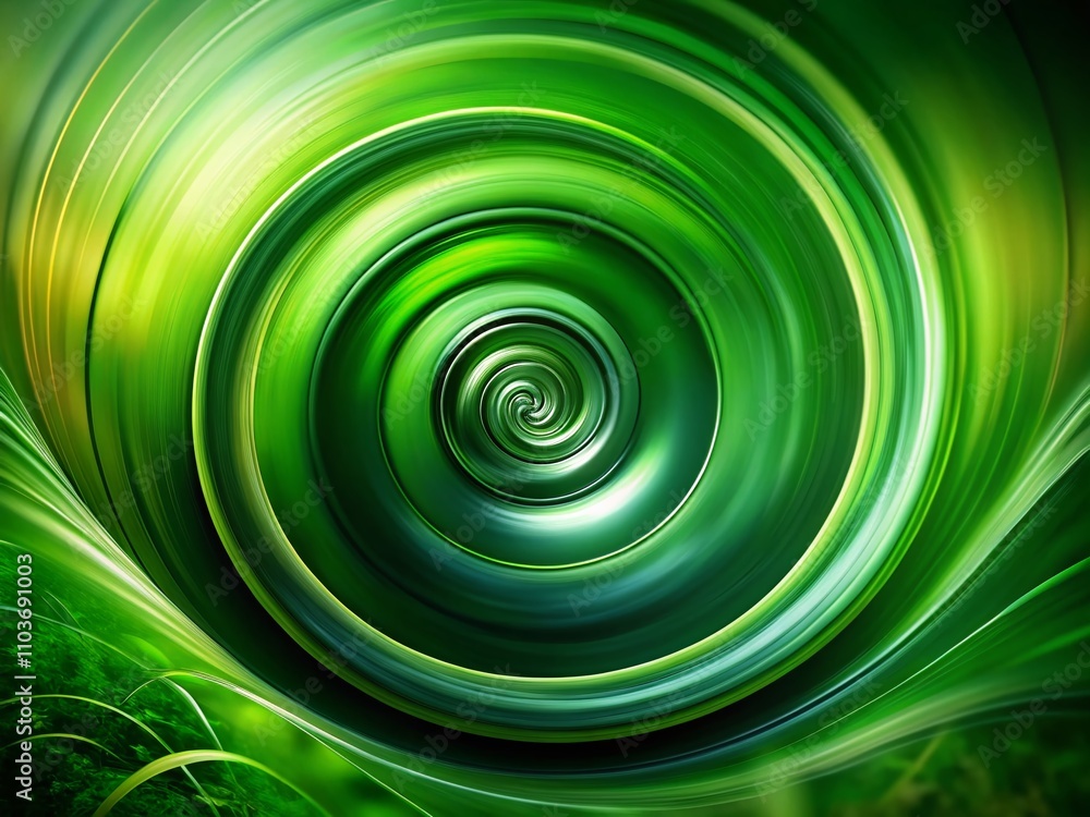 Aufkleber mesmerizing green wavy spiral rotating hypnotic background for abstract art and design projects