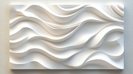 Obraz premium Textured 3D Wall Panel with Flowing Wave Design for Modern Interior Decor Enhancement