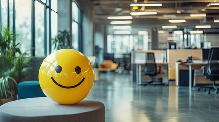 Cheerful Smiley Decorates Modern Office Space