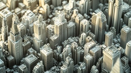 Visualize a cityscape skyline with a focus on architectural details, representing the infrastructure of the economy.