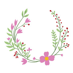 Wreath of floral and flower illustration.